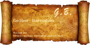 Gelber Barnabás névjegykártya